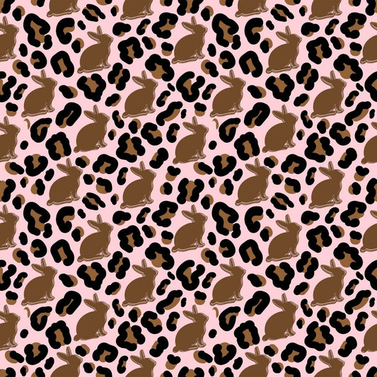 Chocolate Bunny Leopard Print 12x12 Patterned Vinyl Sheet