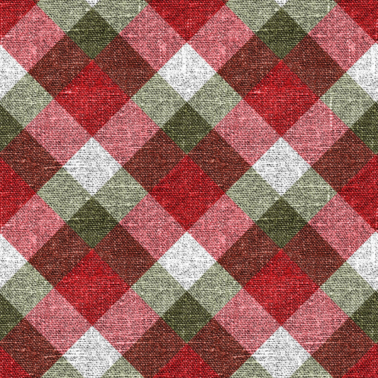 Christmas Checkered Plaid 12x12 Patterned Vinyl Sheet