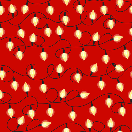 Christmas Lights Red 12x12 Patterned Vinyl Sheet