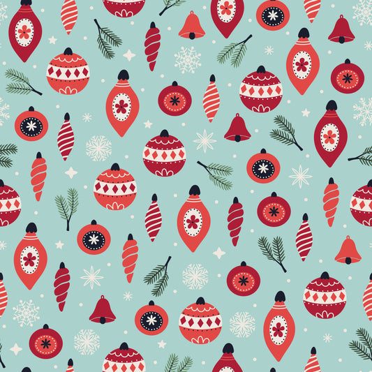 Christmas Tree Decorations 12x12 Patterned Vinyl Sheet