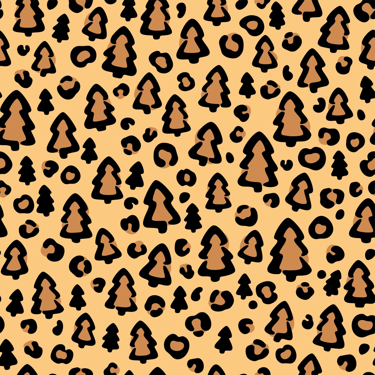 Christmas Tree Leopard Print 12x12 Patterned Vinyl Sheet
