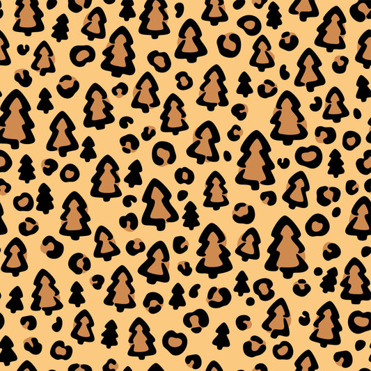 Christmas Tree Leopard Print 12x12 Patterned Vinyl Sheet