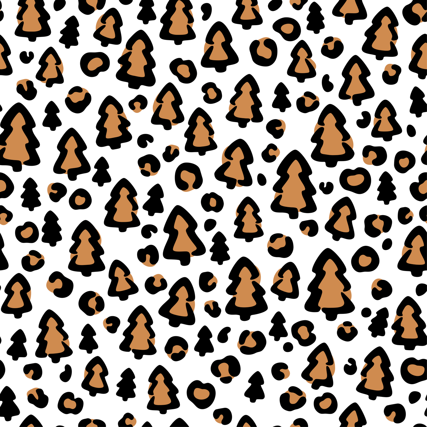 Christmas Tree Leopard Print White 12x12 Patterned Vinyl Sheet
