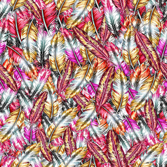 Retro Feathers 12x12 Patterned Vinyl Sheet