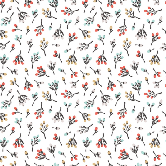 Colorful Cotton Flowers 12x12 Patterned Vinyl Sheet