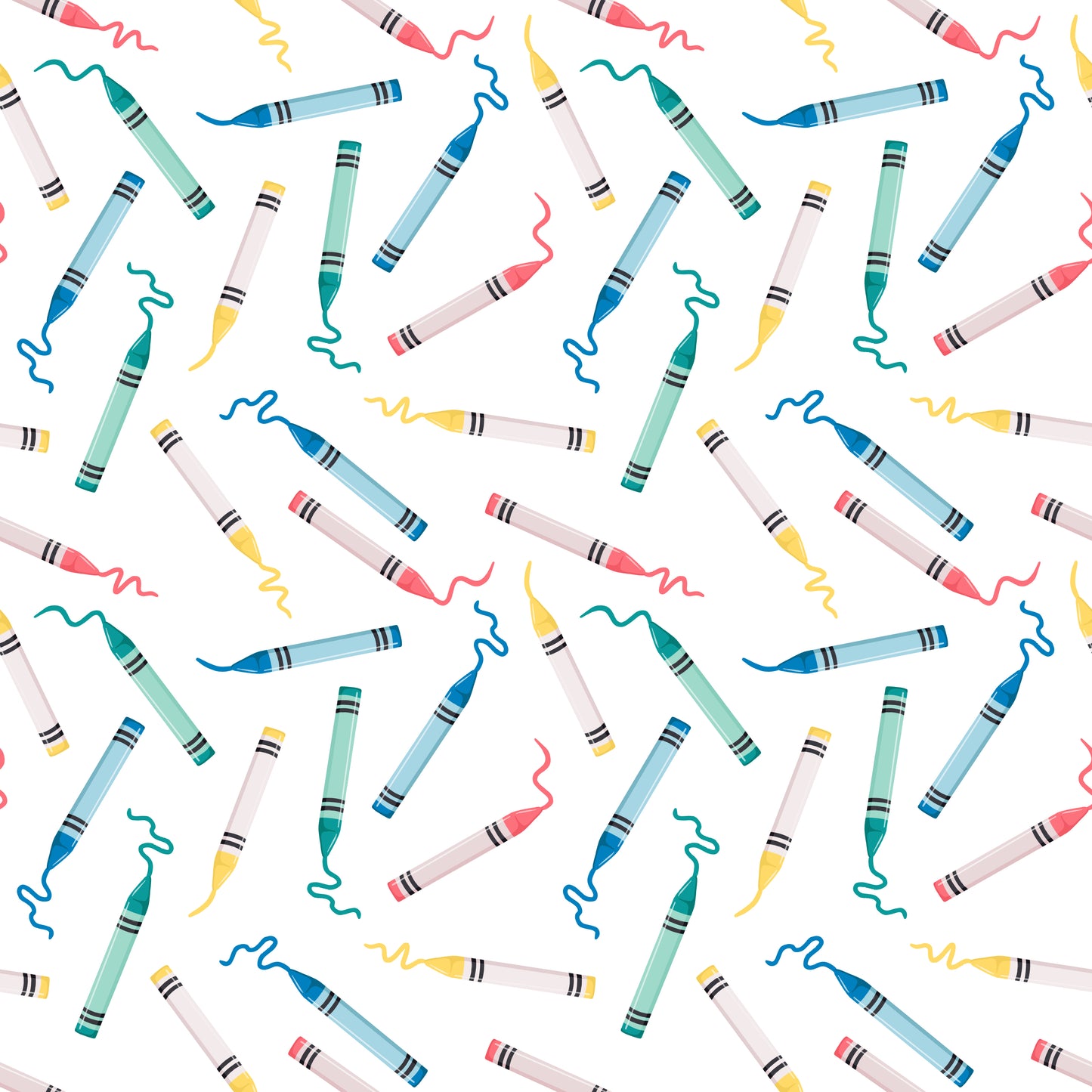 Colorful Crayons 12x12 Patterned Vinyl Sheet