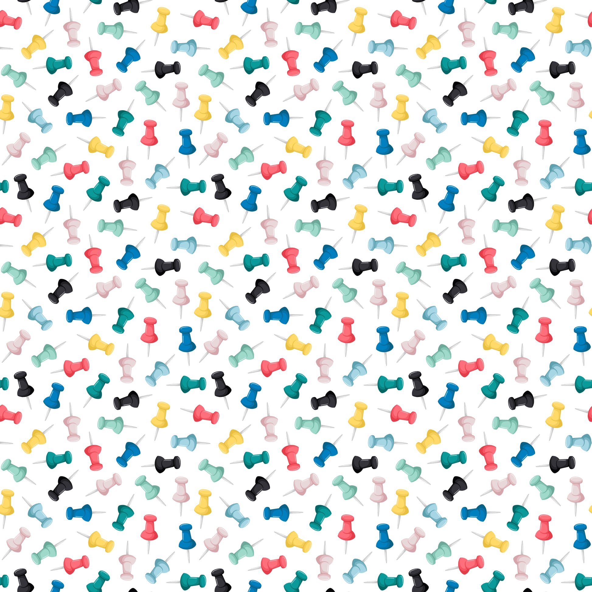 Colorful Thumbtacks 12x12 Patterned Vinyl Sheet