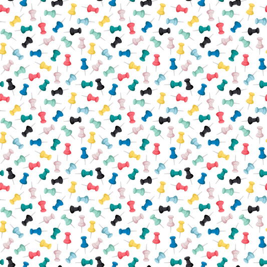 Colorful Thumbtacks 12x12 Patterned Vinyl Sheet