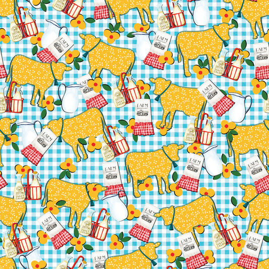 Country Farmhouse Cow 12x12 Patterned Vinyl Sheet