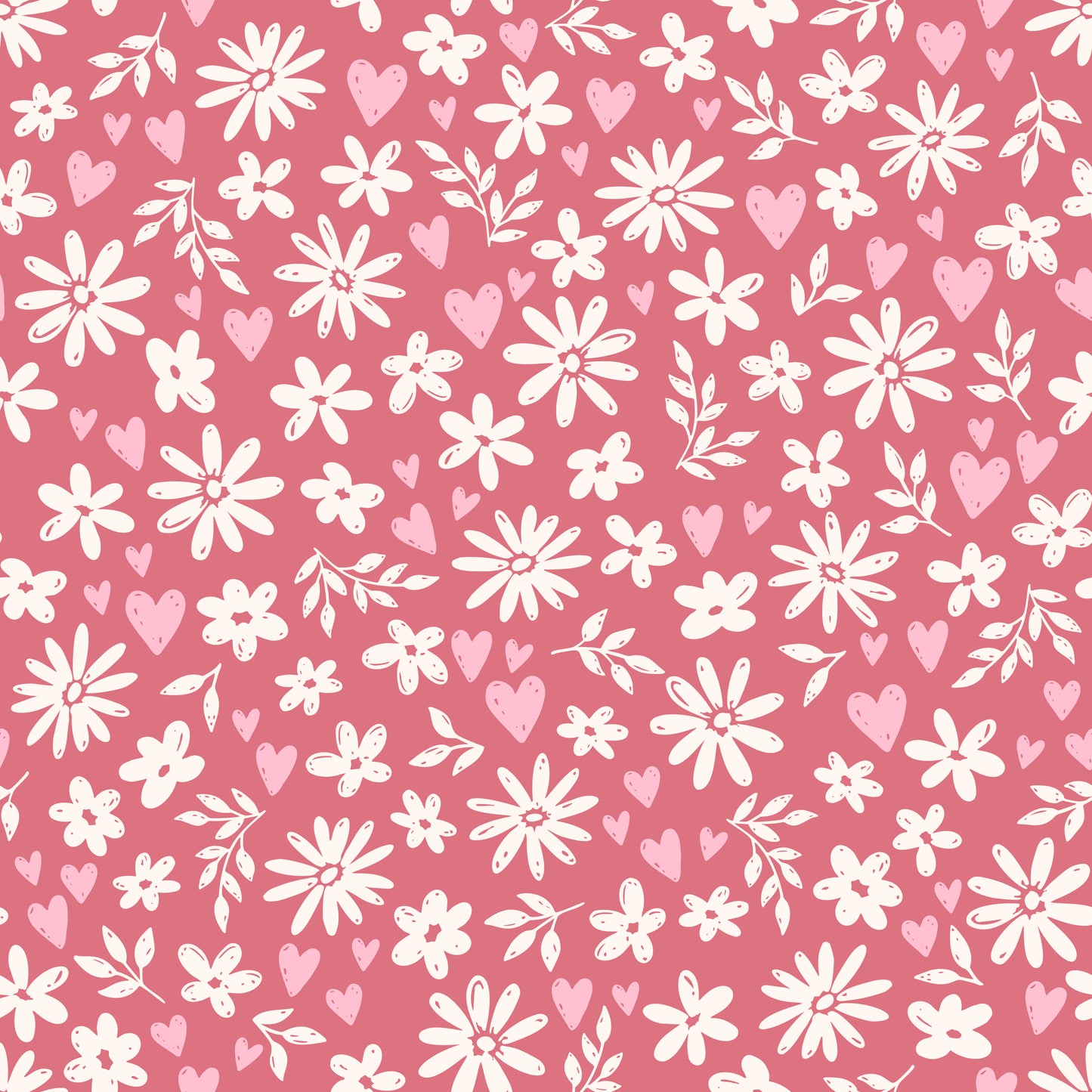 Country Hearts & Daisies 12x12 Patterned Vinyl Sheet