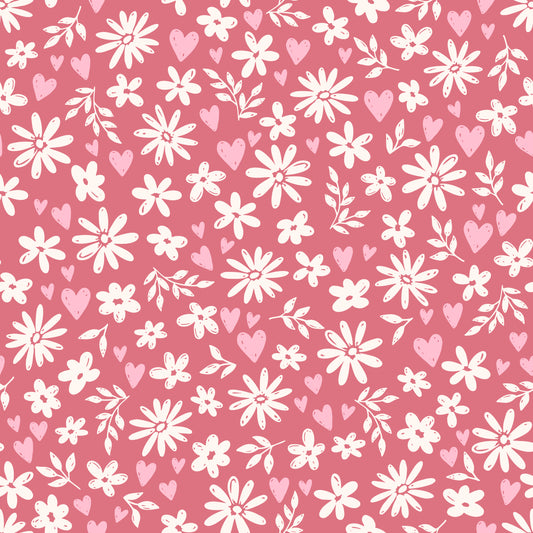 Country Hearts & Daisies 12x12 Patterned Vinyl Sheet