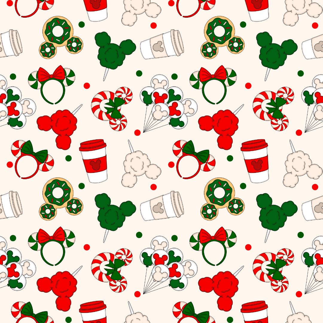 Disney Christmas Ears & Sweets 12x12 Patterned Vinyl Sheet