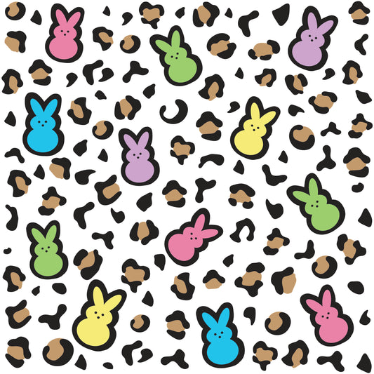 Easter Bunny Leopard Print 12x12 Patterned Vinyl Sheet