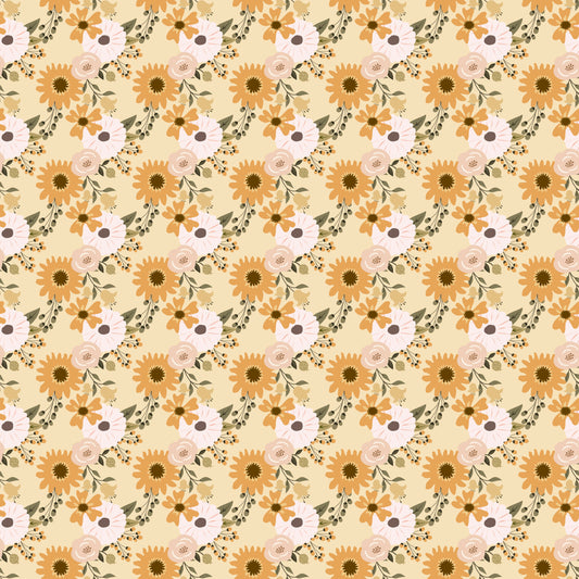 Fall Floral Bunch 12x12 Patterned Vinyl Sheet