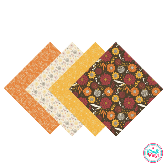 Fall Florals Patterned HTV Pack