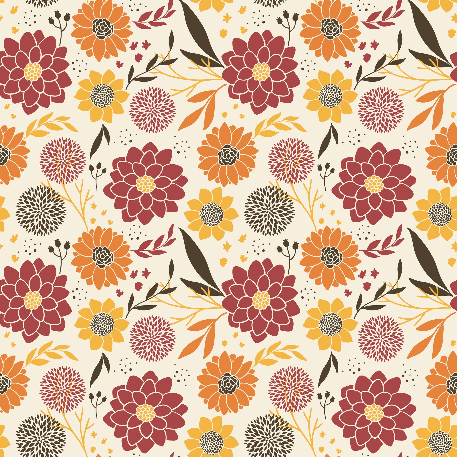 Fall Floral 12x12 Patterned Vinyl Sheet