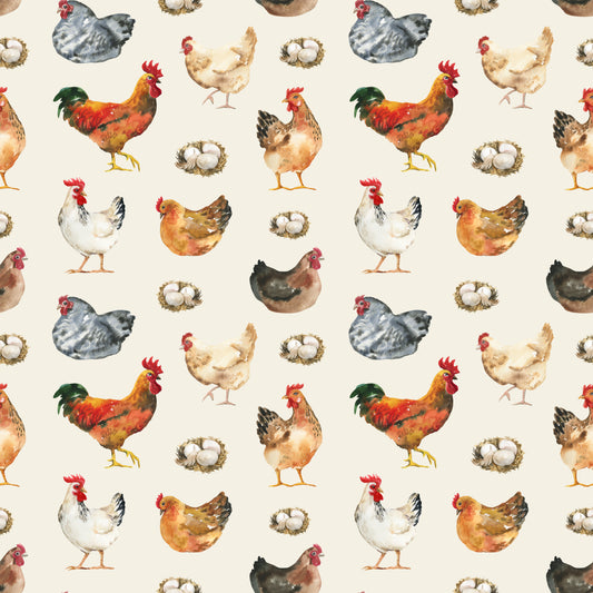 Farm Chickens 12x12 Patterned Vinyl Sheet