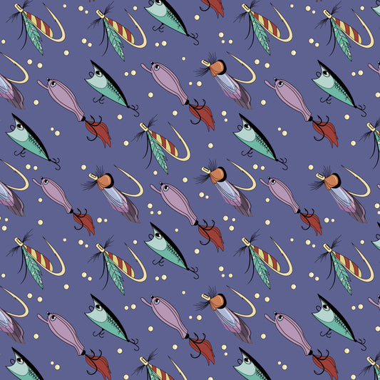 Fishing Lures 12x12 Patterned Vinyl Sheet