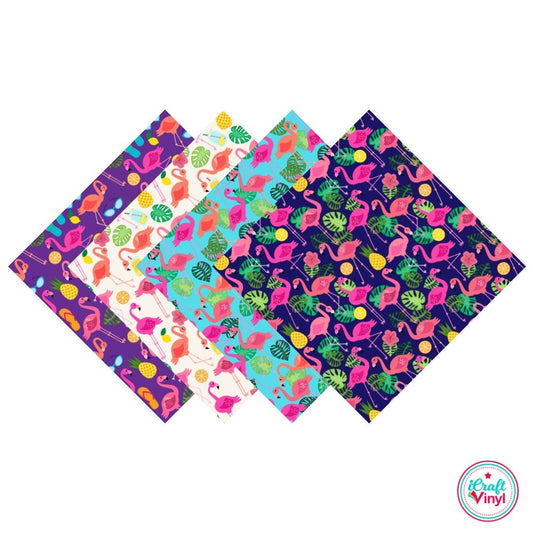 Summer Fun Flamingo Patterned Vinyl Pack