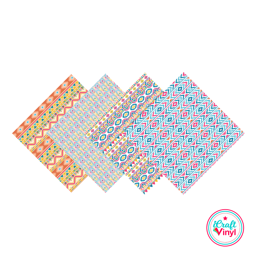 9x12 Aztec Patterned HTV Pack