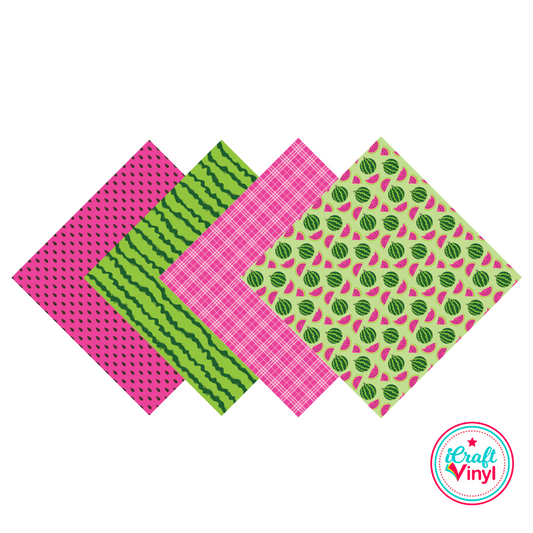 9x12 Watermelon Patterned HTV Pack