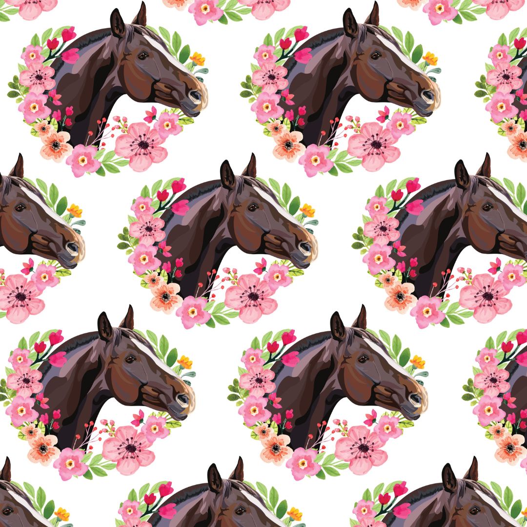 Floral Horse 12x12 Patterned Vinyl Sheet
