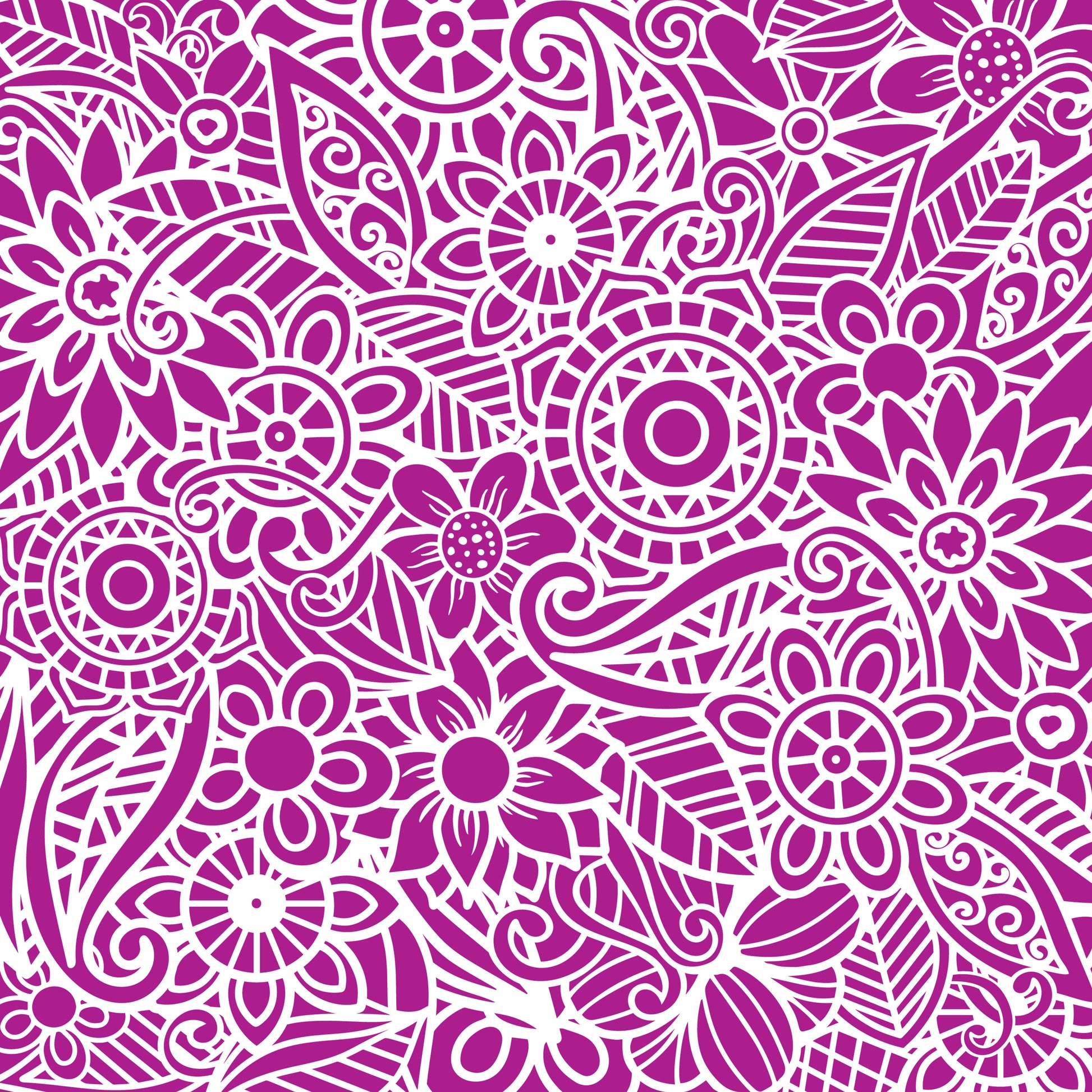 Fuchsia Floral Mandala 12x12 Patterned Vinyl Sheet