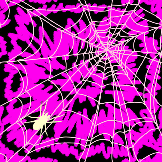 Fuchsia Halloween Spider Web  12x12 Patterned Vinyl Sheet
