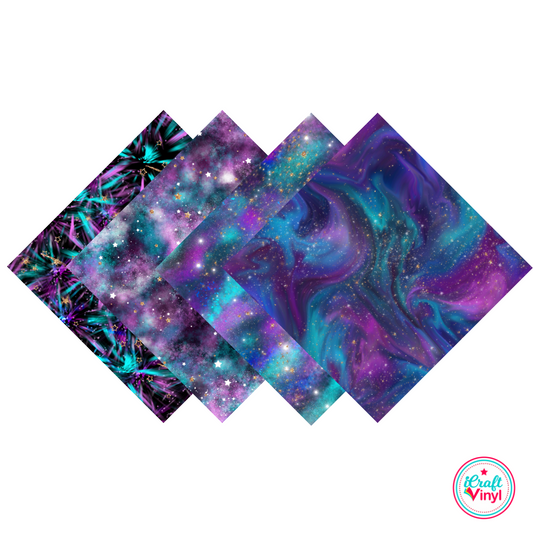 Cosmic Galaxy Patterned HTV Pack