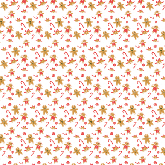 Gingerbread Friends 12x12 Patterned Vinyl Sheet