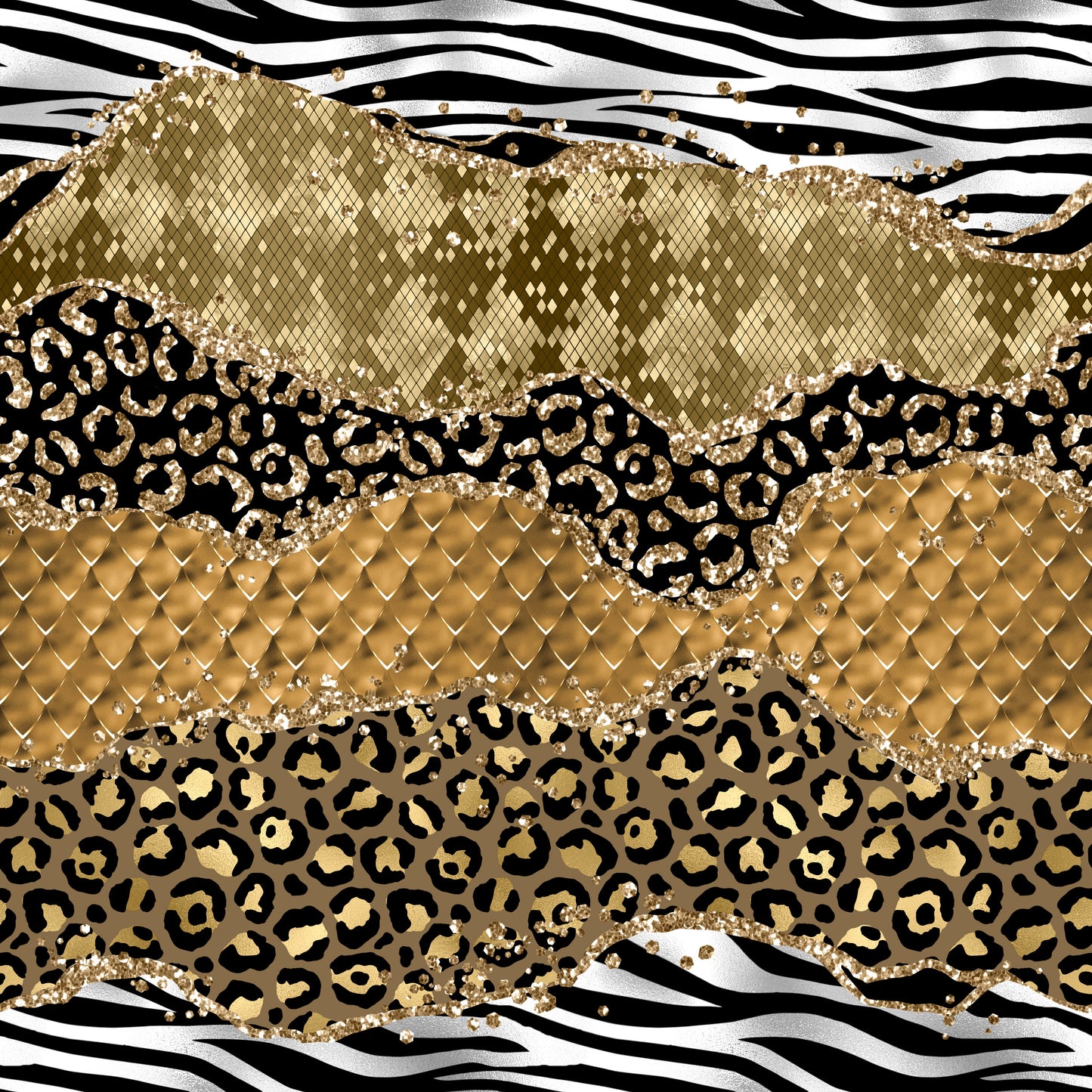 Glam Animal Print Assortment 12x12 Patterned Vinyl Sheet