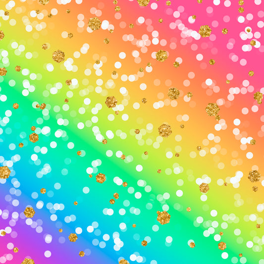 Glitter Rainbow Dots 12x12 Patterned Vinyl Sheet