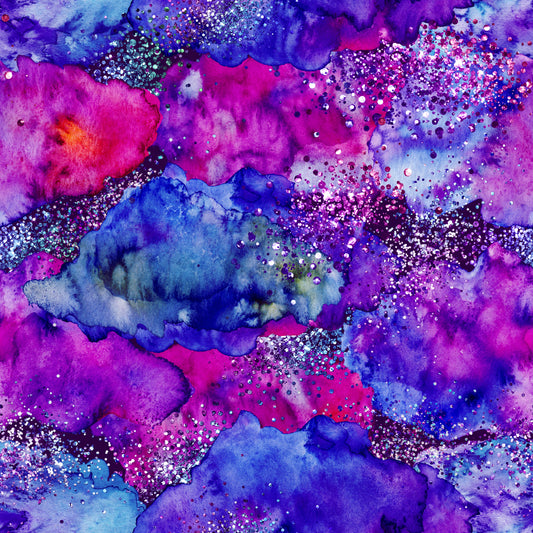 Faux Glitter Unicorn Clouds Dark 12x12 Patterned Vinyl Sheet