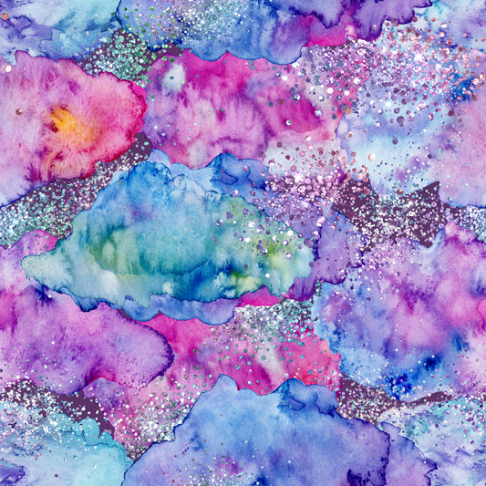 Faux Glitter Unicorn Clouds Light 12x12 Patterned Vinyl Sheet