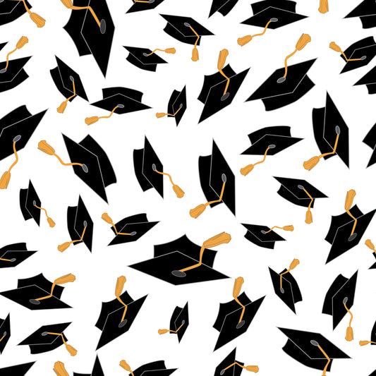 Graduation Caps 12x12 Patterned Vinyl Sheet