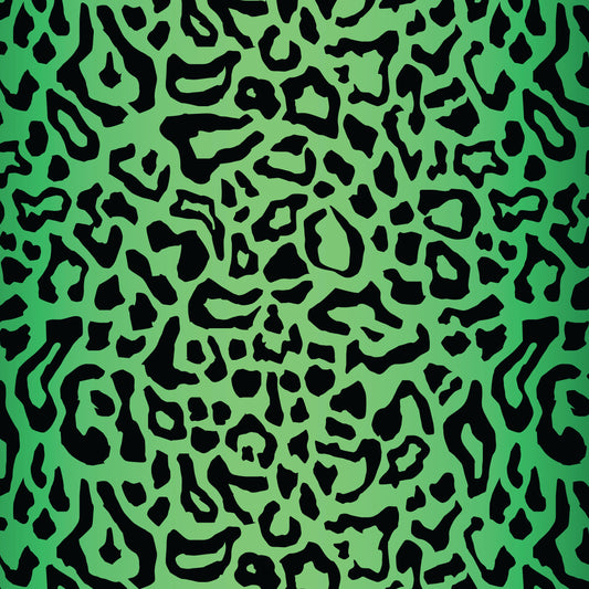 Green Leopard Print 12x12 Patterned Vinyl Sheet