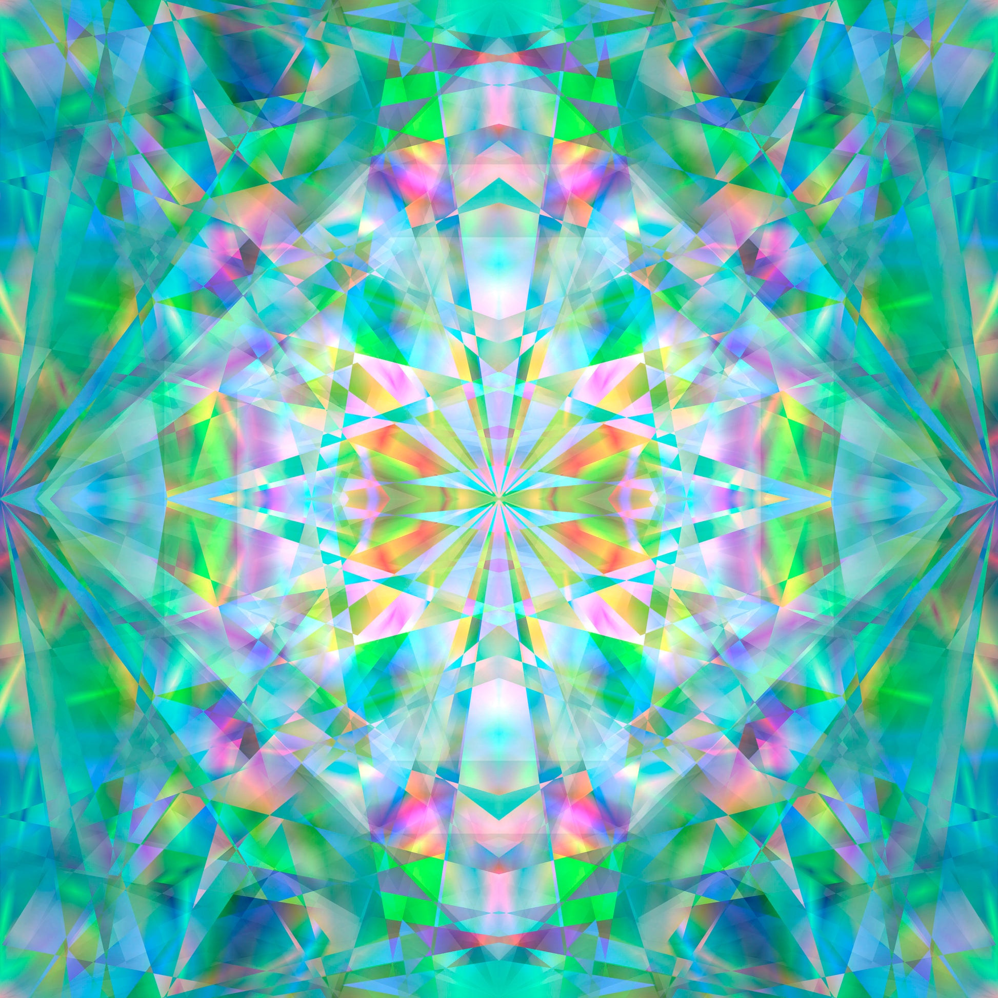Green & Blue Kaleidoscope 12x12 Patterned Vinyl Sheet