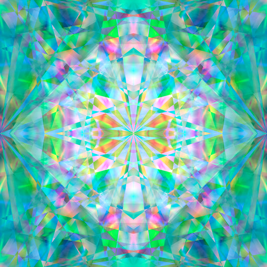Green & Blue Kaleidoscope 12x12 Patterned Vinyl Sheet