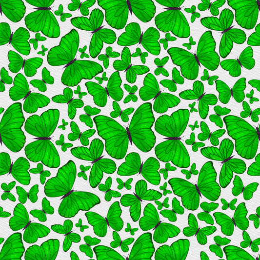 Green Butterflies 12x12 Patterned Vinyl Sheet