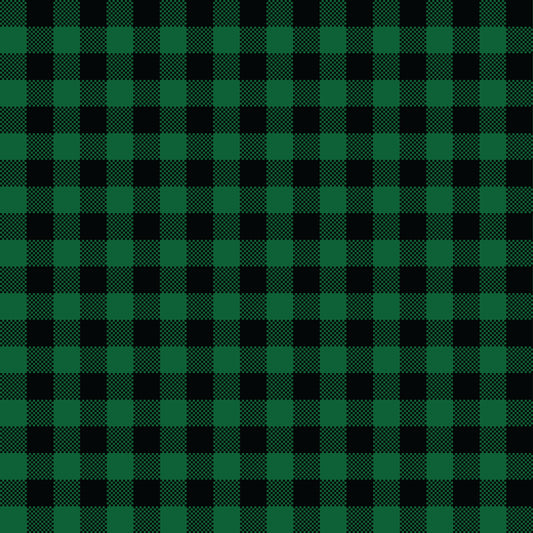 Green Buffalo Plaid 12x12 Patterned Vinyl Sheet