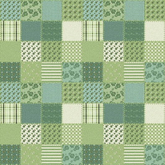 Green Patchwork 12x12 Patterned Vinyl Sheet