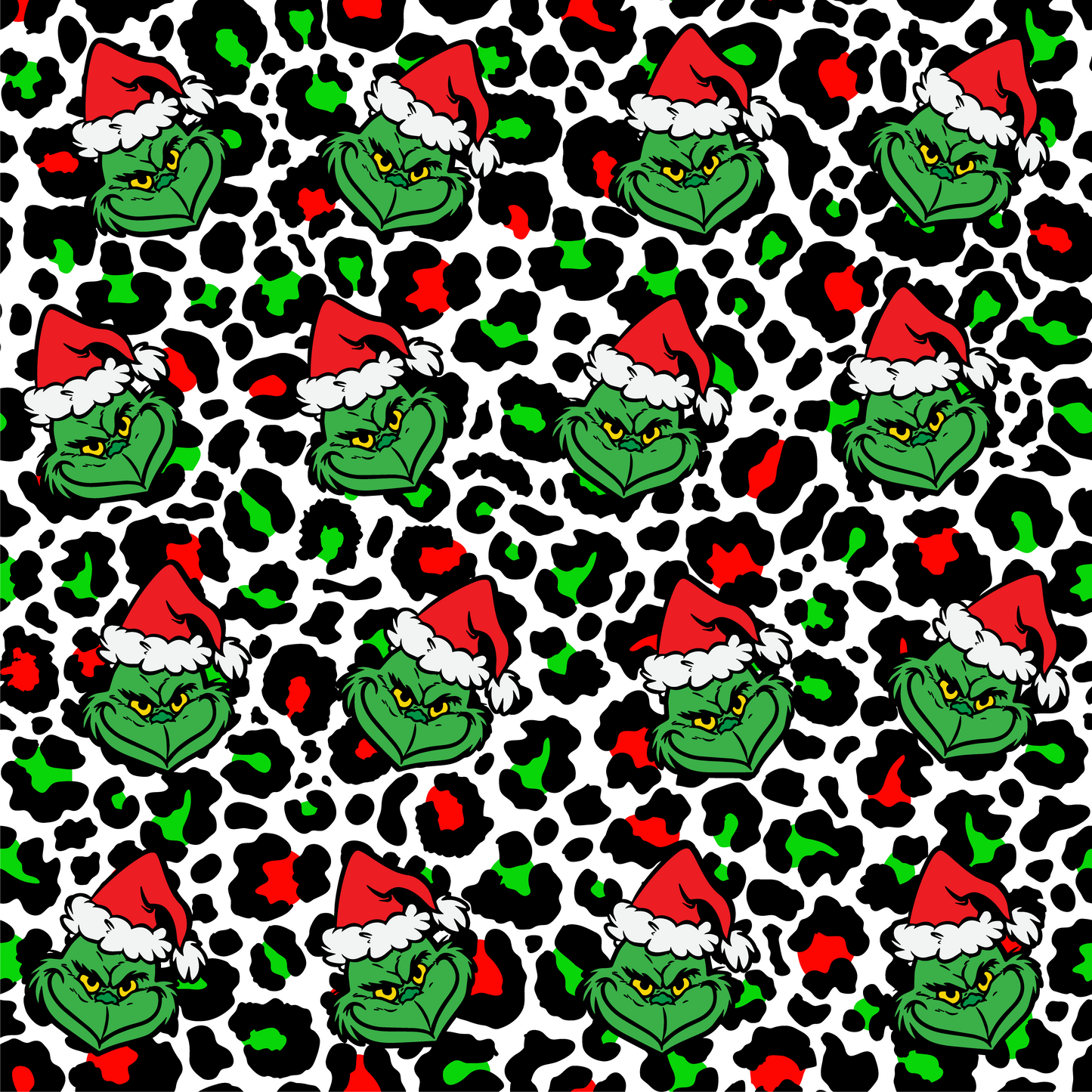 Grinch Leopard Print 12x12 Patterned Vinyl Sheet