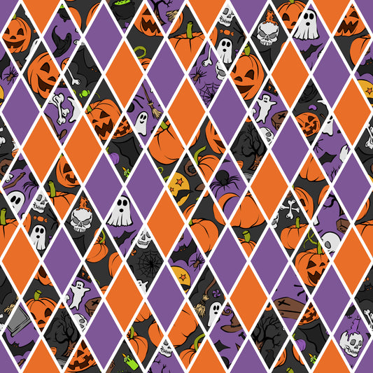 Halloween Diamonds 12x12 Patterned Vinyl Sheet