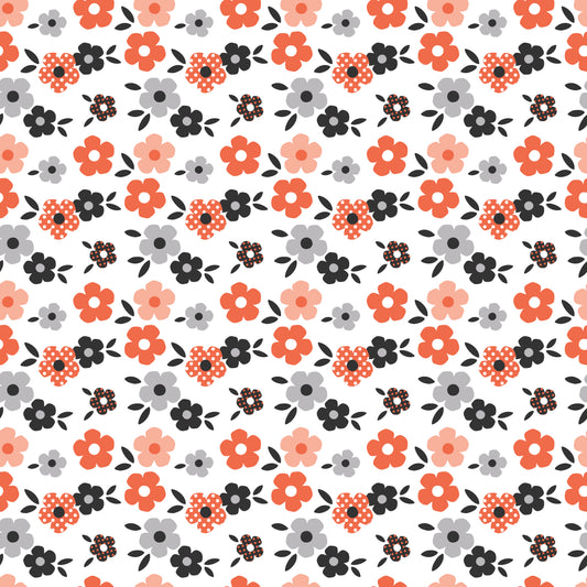 Halloween Flowers 12x12 Patterned Vinyl Sheet