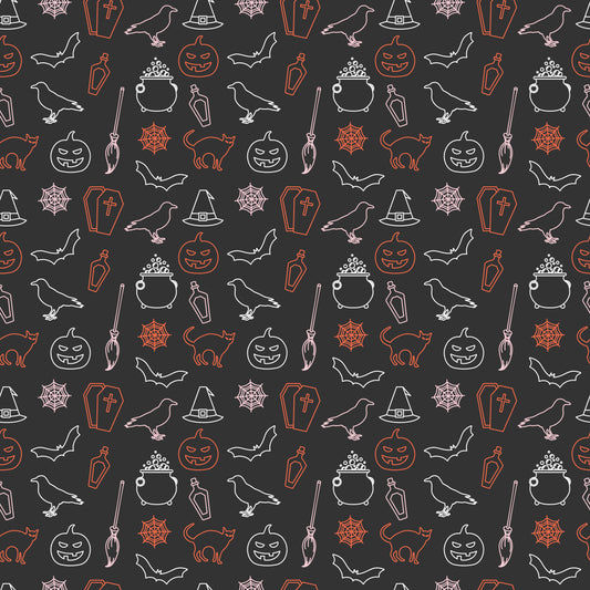 Halloween Outlines 12x12 Patterned Vinyl Sheet