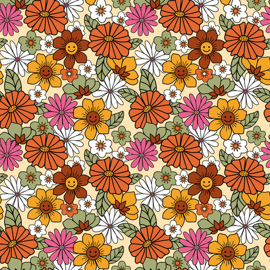 Happy Field of Flowers 12x12 Patterned Vinyl Sheet