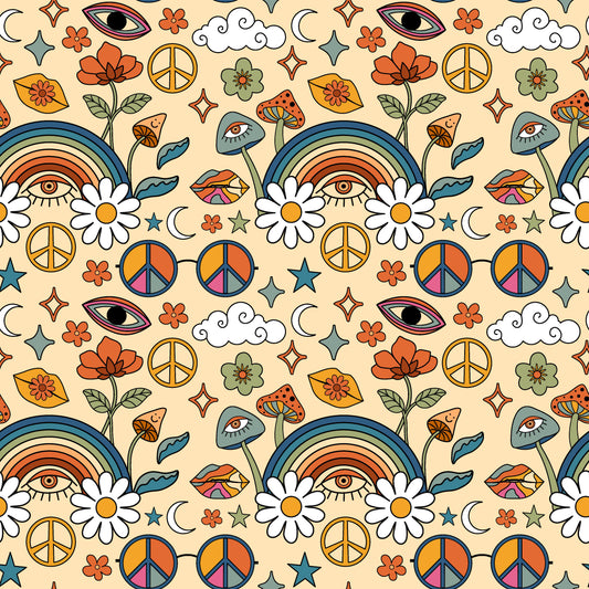 Happy Hippie 12x12 Patterned Vinyl Sheet