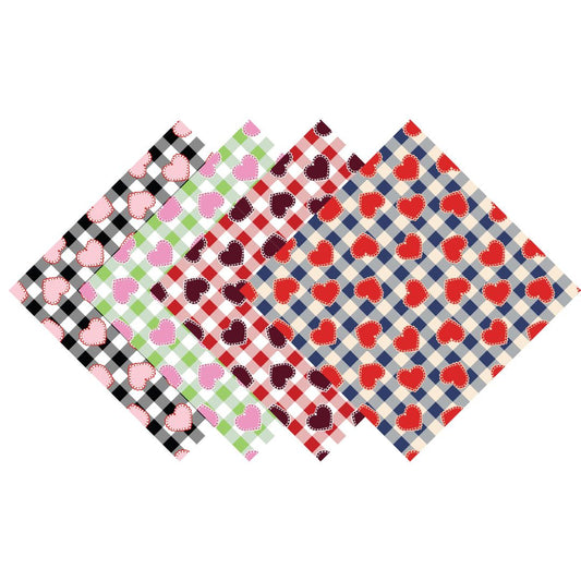 Checkerboard Hearts Patterned Vinyl Pack