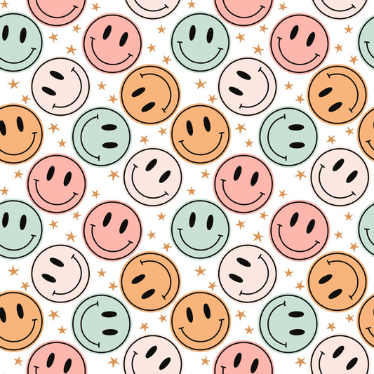 Hippie Happy Faces 12x12 Patterned Vinyl Sheet