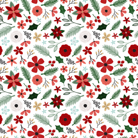 Holiday Floral Arrangement 12x12 Patterned Vinyl Sheet